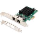 Digitus tīkla karte DN-10132, 2x1000 Mbit/s, Intel 82575EB, PCIe, RJ-45 2x, IPv4, IPv6, jumbo kadri, VLAN, plūsmas kontrole
