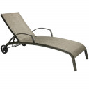 Guļamkrēsls MONTREAL-2, 73x196x99cm, tekstils, bēšs, alumīnija rāmis, brūns 11734 HOME4YOU