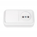 Розетка с выключателем в одном корпусе  PRALESKA v / а, 1тауст, 1в., БЫЛЕКТРИКА