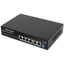 Esperanza ENS105 6-portu Poe komutators, 220-240V, 50Hz, 1.2Gbit/s, 60W, 4x30W PoE porti