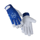 Перчатки из козьей кожи с зажимом и верхом из синего хлопка FOURCHETTE ASSEMBLY, размер 11