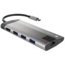 Natec USB-C Multiport Adapter NMP-1690, 0.15 m, 3x USB 3.0, HDMI 4K, RJ45, SD, microSD, USB-C PD