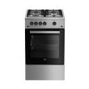 Beko Gāzes plīts FSG52020FX, 50cm, 60l, 4 riņķi, mehāniska vadība, gāzes cepe&scaron;krāsns, aizdedzinātājs, aizsardzība pret gāzi