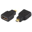 Sbox Adapter AD.HDMI-MICRO, Micro HDMI, HDMI A, Mees/Naine, Must, 1 tk, Kuldne kate