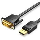 Vention Видео кабель DP на DVI 1м HAFBH, 5.2мм, черный, 1080p, 60Гц, 3D, Plug and Play, алюминиевая фольга, медь
