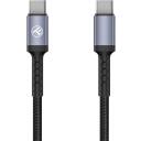 Tellur USB kabelis TLL155421, 200cm, 60W PD, 480 Mbit/s, neilons, melns, ātrā uzlāde, saderīgs ar C tipa ierīcēm