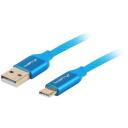 Lanberg USB Type-C kuni USB Type-A 2.0 kaabel, CA-USBO-22CU-0018-BL, 1.8 m, 480 Mbit/s, Sinine, QC 3.0, alumiiniumist pistikud