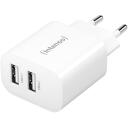Intenso maitinimo adapteris 7802412, 2xUSB-A, 100-240 V, 5 V, 24 W, 2.4 A, 2 i&scaron;ėjimai, baltas