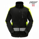 High-visibility jacket FL06, L, Pesso, black/yellow