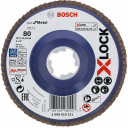 Шлифовальный, лепестковый диск X-LOCK X571 125мм, K80 2608619211 BOSCH