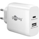 Goobay strāvas adapteris USB-C PD Dual Fast Charger 65412, 45 W, DC 5/9/12/15/20 V, 2x24 pin USB-C, 3 A