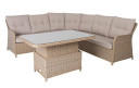 Sodo baldų komplektas PACIFIC kampinė sofa ir stalas, smėlio spalvos, 10535, HOME4YOU