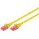 Digitus patch kabelis DK-1612-020/Y, 2m, RJ45 (8/8) vītnes, dzeltena, booted, snagless, strain relief