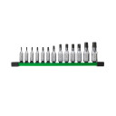 &frac14;&Prime;UN ⅜&Prime;DRIVE TORX BITU LIGZDU KOMPLEKTS, 1/4" AND 3/8" DRIVE TORX BIT SOCKET SET - 13 PC, 4932480565 MILWAUKEE