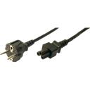 Logilink Strāvas kabelis CP093, 1.8m, 250V, 10/16A, taisns C5 savienotājs, CEE7/7, melns