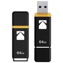 Kodak USB m&auml;lupulk EKMMD64GK103, 64GB, USB 3.2 Gen1, 20Mbps, 10Mbps, must/kollane, plastmass