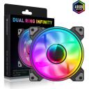 Gamemax Korpuse ventilaator DUAL RING INFINITY BK, 120mm, 47cfm, 1200rpm, 30dBA, l&auml;bipaistvad ventilaatori labad