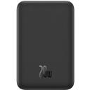 Baseus Magnetinis Mini Powerbank P10022107113-00, 5000 mAh, 20 W, USB Type C, juodas, belaidis įkrovimas, su indikatoriumi