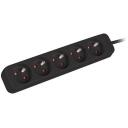 Lanberg pikendus PS0-05E-0150-BK, 1.5 m, 5 x CEE 7/5, 2500 W, 10 A