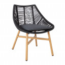 Dārza krēsls HELSINKI 64x65xH84cm, alumīnija rāmis ar austu melnu virvi 20532 HOME4YOU
