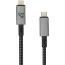 Sbox USB 3.1 -> USB 3.1 Type C M/M CTYPE-15-100W/R, 1,5m, 10 Gbps, TYPE C M, TYPE C M, pīts kabelis, melna/pelēka