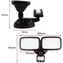 Maclean LED sienas lampa, MCE524 B, 20W, 1500lm, IP65, neitrāla balta 4000K, melna, 5-12m, 180&deg;, AC/DC
