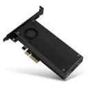 Axagon SSD adapter PCEM2-DC PCIe 3.0, 2x M.2, 8GBps, must, 140 x 68 x 17 mm, 2 soojapadi, ventilaator