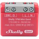 Shelly 1PM Mini Gen4 slēdzis 3800238070809, 16mm, 34mm, 29mm, 18g, 110-240V, 2000W, Bluetooth 5.0, Wi-Fi 6, ZigBee, siena montāža