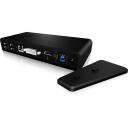 Raidsonic ICY BOX dokstacija IB-DK2241AC, strāvas adapteris AC 120/230 V, 2x USB 3.0, HDMI, DVI-I, Gigabit LAN