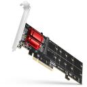 Axagon PCIe 2x NVMe M.2 valdiklis PCEM2-ND, 4000 MB/s, M.2, 2 SSD, RAID, 180 x 64 x 20 mm, laikiklis įtrauktas
