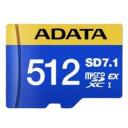 Adata atminties kortelė UD512GEX3L1-C 512GB, skaitymo greitis 800MB/s, ra&scaron;ymo greitis 700MB/s, UHS-II, V30