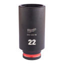 SHOCKWAVE&trade; IMPACT DUTY TRIECIENIZTURĪGAS UZGRIEŽŅU MUCIŅAS, 22 MM 3/8" IMPACT SOCKET DEEP - 1 PC, 4932480296 MILWAUKEE