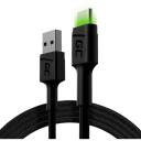 Green Cell Kaabel GCRay USB - USB-C KABGC06, 120 cm, 480 Mbit/s, roheline valgustus