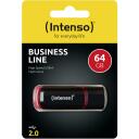 Intenso USB atmintinė 3511490 64GB, USB 2.0, Skaitymo greitis 28 MB/s, Ra&scaron;ymo greitis 6.5 MB/s, Juoda, Raudona
