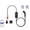 EV Charge EFAC32FE32 nešiojamas įkroviklis 22 kW, reguliuojamas 6–32 A, Type 2, 3 fazės, IP66, 6 m kabelis, su „Bluetooth“ ir programėle, juodas