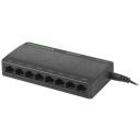 Lanberg Komutators DSP1-1008, 8xRJ-45 10/100/1000 Mbps, nepārvaldāms, 16 Gbps, 2,15 W
