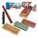 8pcs Knife Sharpening Stones Set with Angle Guide, GEKO, G81198, 400/1000 and 3000/8000 grit, corundum, bamboo base