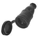 16A IP44 gumijas kontaktligzda GEKO G17516 230V, aizsargvāks, melna