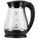 Adler | Kettle | AD 1274 | Standard | 2200 W | 1.7 L | Plastic/Glass | 360&deg; rotational base | Black/Transparent
