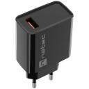 Natec Lādētājs RIBERA NUC-2058, 18W, 100-240V, 50/60Hz, 3A, 1xUSB-A, ātrā uzlāde, universāls