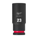 SHOCKWAVE&trade; IMPACT DUTY TRIECIENIZTURĪGAS UZGRIEŽŅU MUCIŅAS, 23 MM 1/2" IMPACT SOCKET DEEP - 1PC, 4932480341 MILWAUKEE