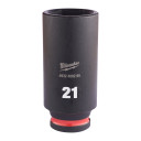 SHOCKWAVE&trade; IMPACT DUTY TRIECIENIZTURĪGAS UZGRIEŽŅU MUCIŅAS, 21 MM 3/8" IMPACT SOCKET DEEP - 1 PC, 4932480295 MILWAUKEE