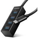Axagon USB keskjaam HUE-M1C USB 3.2 4 porti, 20 cm toitekaabel, alumiiniumkorpus, Hot Plug, Plug and Play