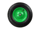 Izturīgs ritenis ar gumijas riepu ķerrai ar metāla disku 4.00-8 4PR zaļā krāsā G71022 GEKO
