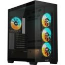 Gigabyte Korpus GB-C500P ST, 270&deg; panoraminis vaizdas, 4mm grūdinto stiklo paneliai, RGB Fusion, 5x 5V 3-pin jungtys