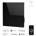 Smart premium infrared and convection wall heater 500W 50×50×5 cm 5mm tempered glass panel with LED display black AGH0012S Aeno