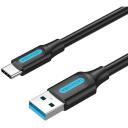 Vention kabelis COZBH, 2m, 3A, 5Gbps, USB A, USB C, juodas, nikelio kontaktai