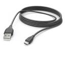 Hama Laadimiskaabel 00201588, 3m, must, USB 2.0, Micro-USB, USB Type-A, 3A, 480Mbit/s, Quick Charge
