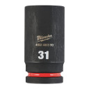 SHOCKWAVE&trade; IMPACT DUTY TRIECIENIZTURĪGAS UZGRIEŽŅU MUCIŅAS, 31 MM 3/4" IMPACT SOCKET DEEP - 1PC, 4932480390 MILWAUKEE