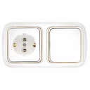Розетка с выключателем в одном корпусе HARMONY LUX, с заземлением, 1т., BYLECTRICA